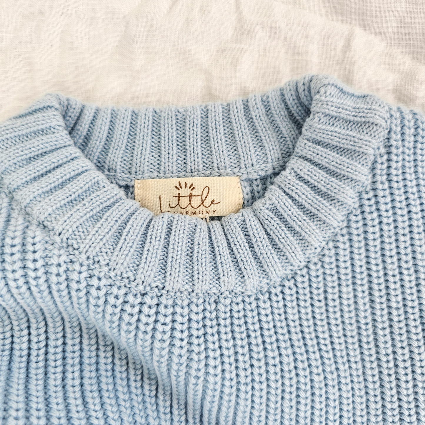 Classic Oversized Knit Sweater - Baby Blue