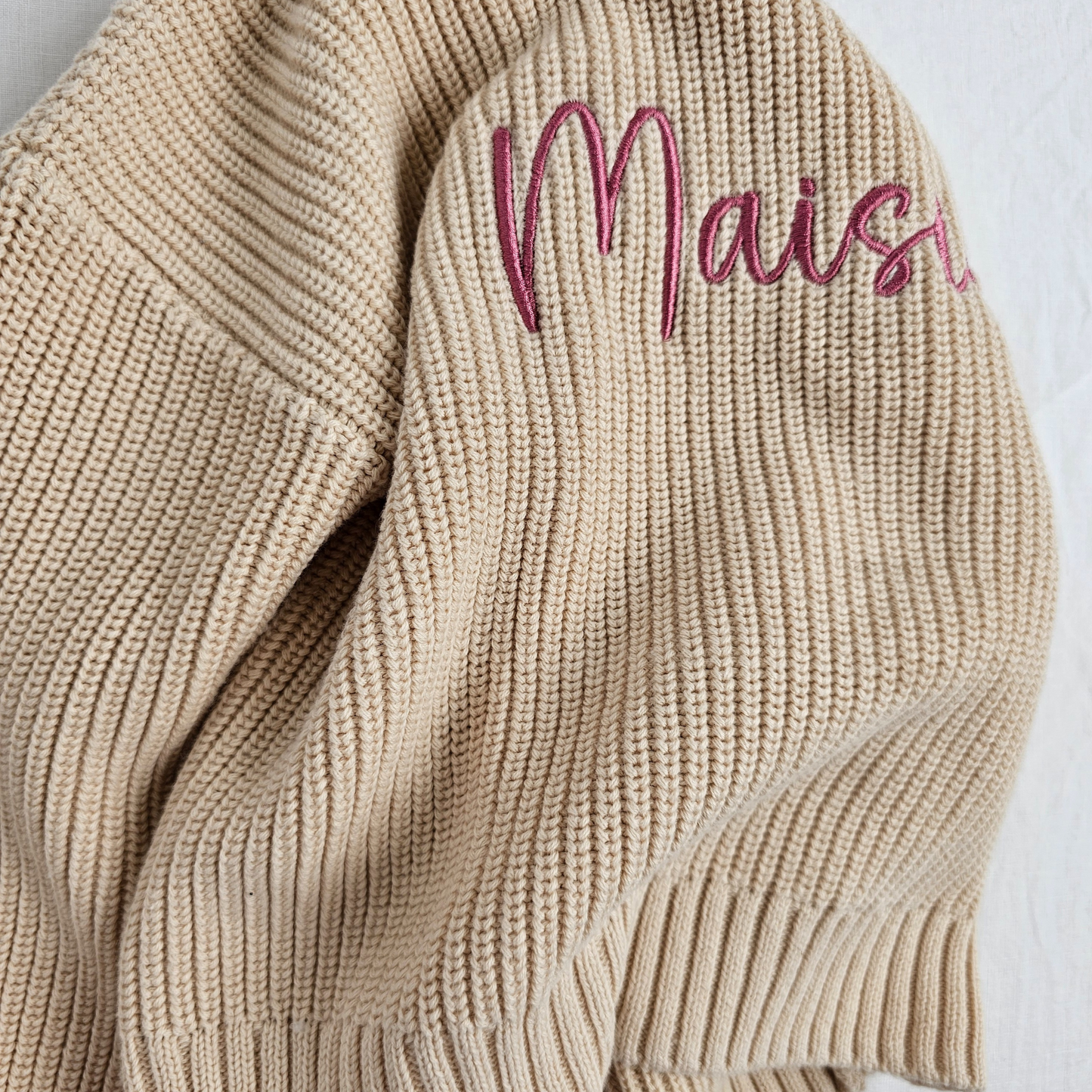 Classic Oversized Knit Sweater - Biscotti