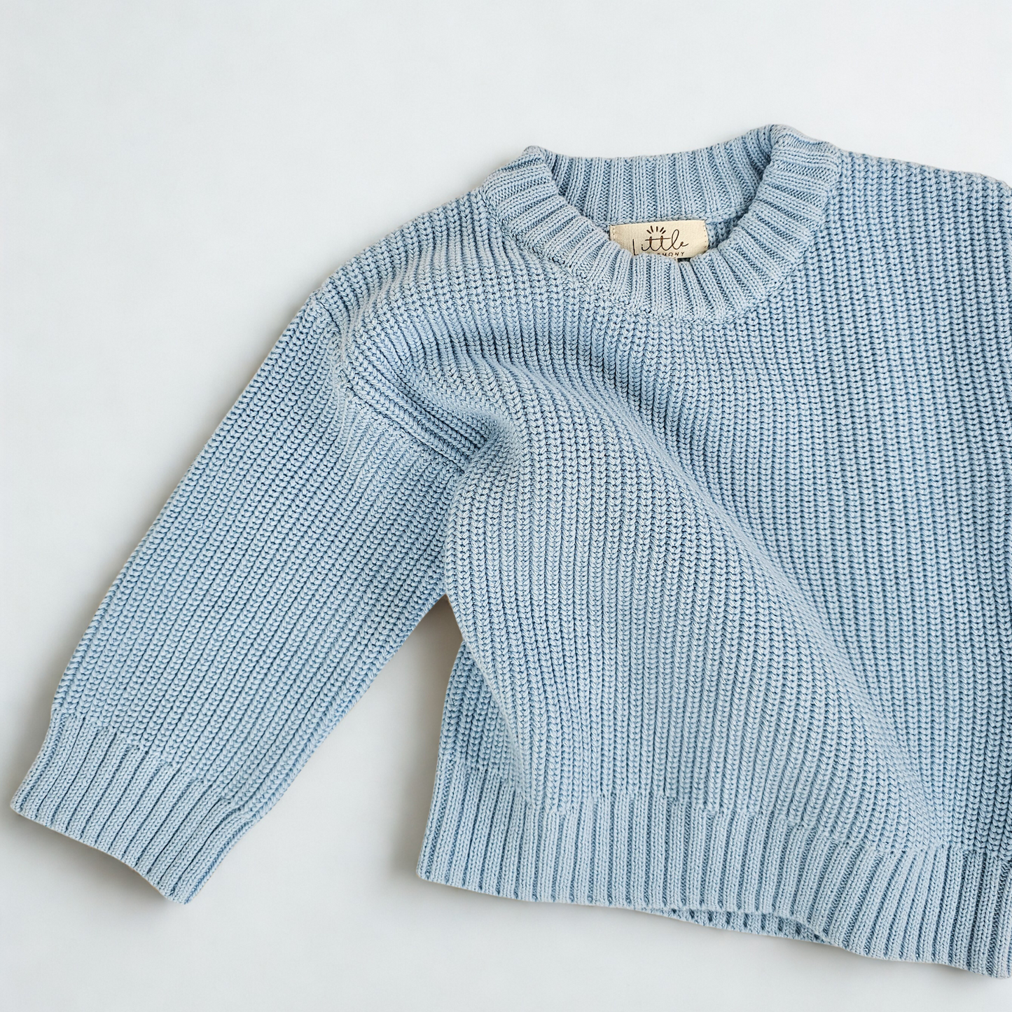 Classic Oversized Knit Sweater - Baby Blue