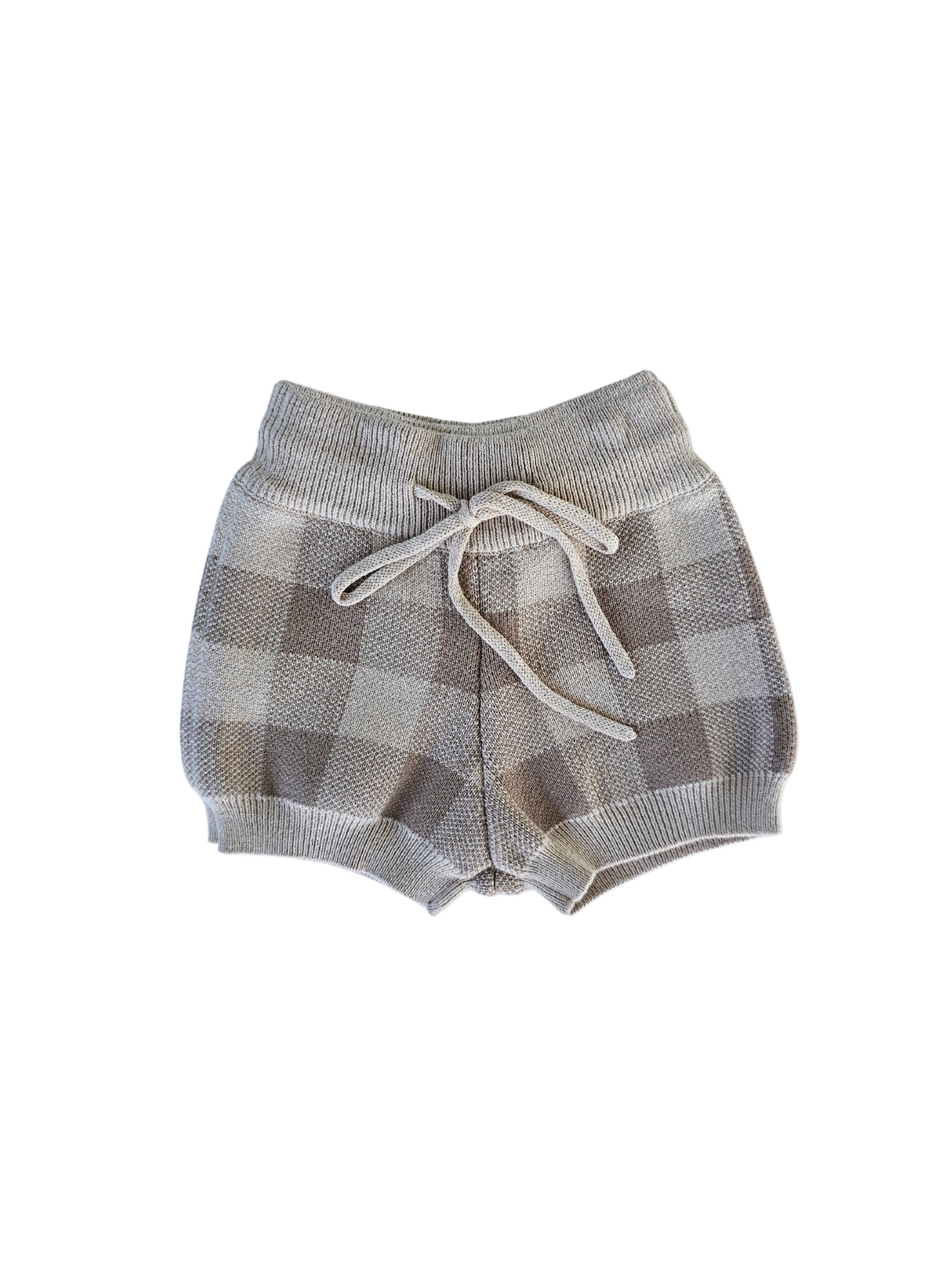 Knitted Gingham Shorts