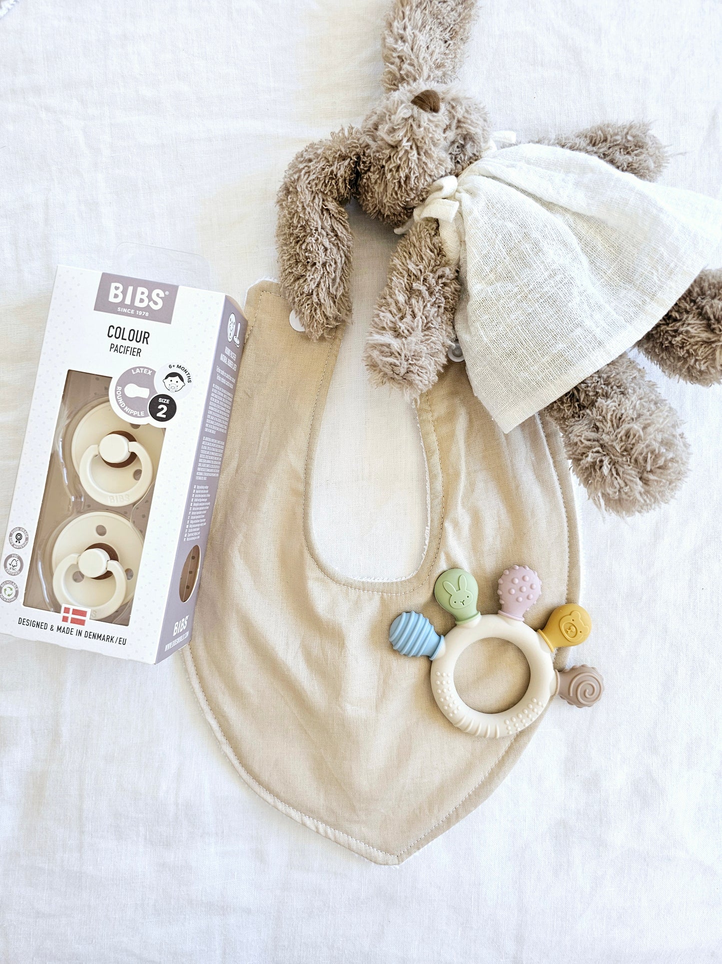 Beige dribble bib