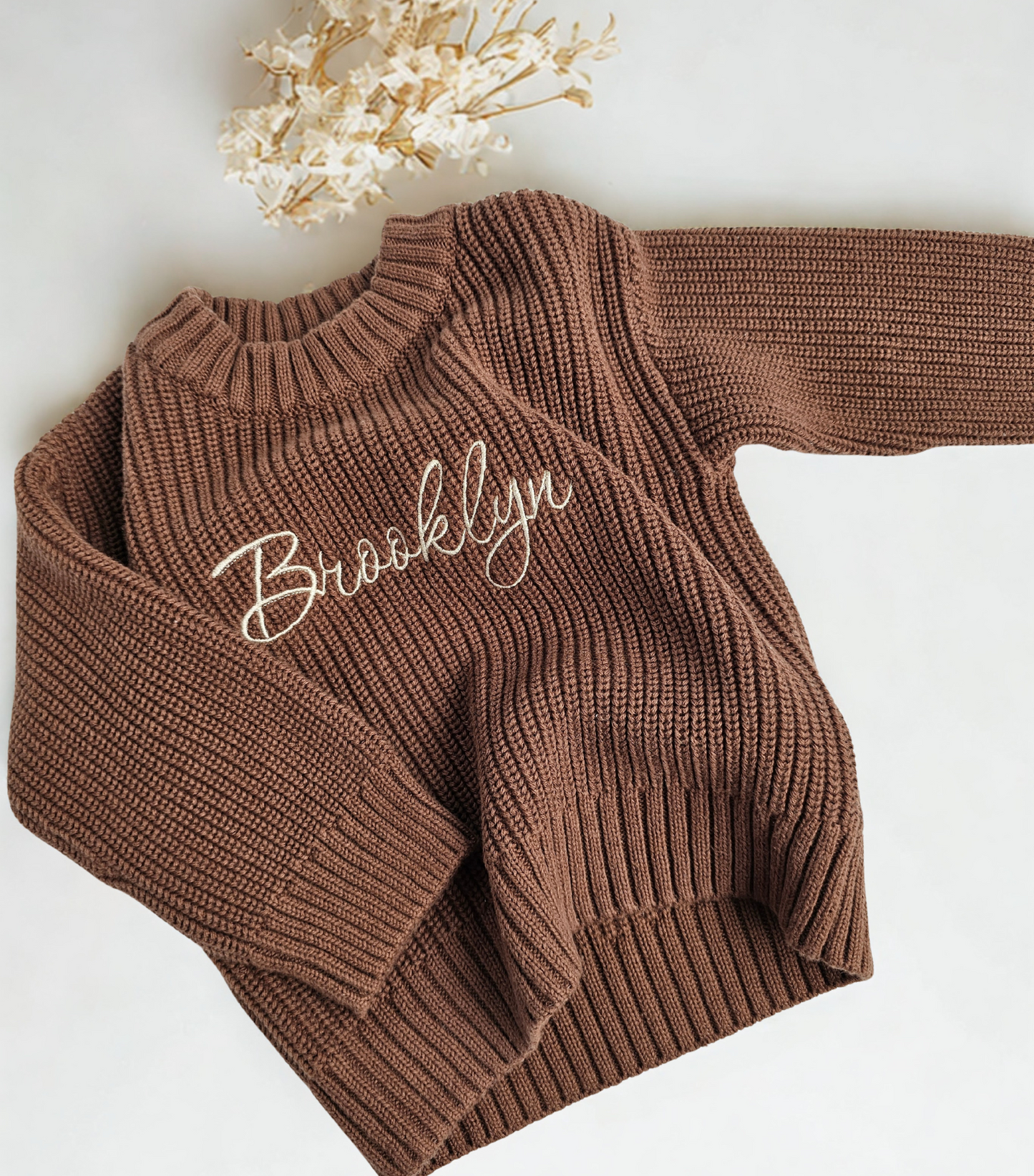 Classic Oversized Knit Sweater - Chocolate