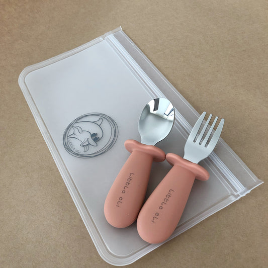 Silicone and Stainless Steel Cutlery Set - Toddler