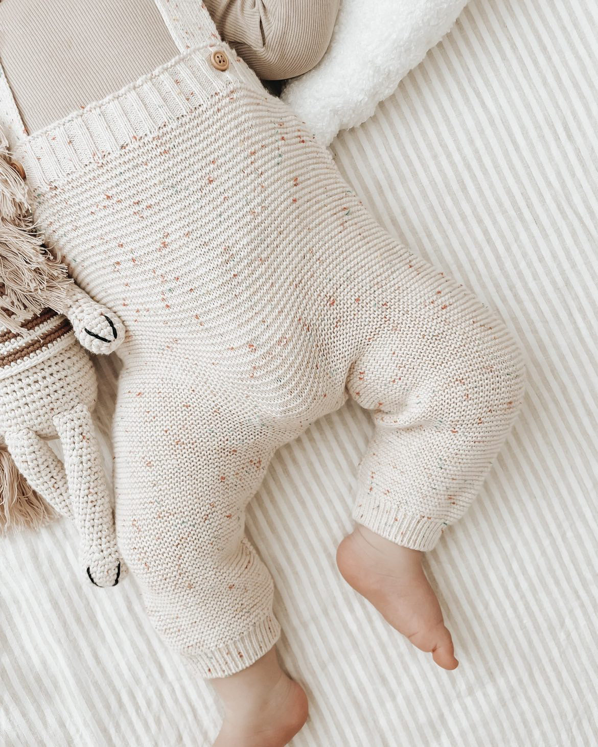 Knitted Overalls- Fleck