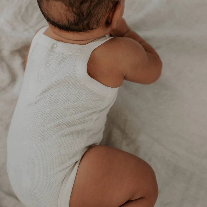 ORGANIC TANK TOP SUIT. POWDER (POINTELLE)