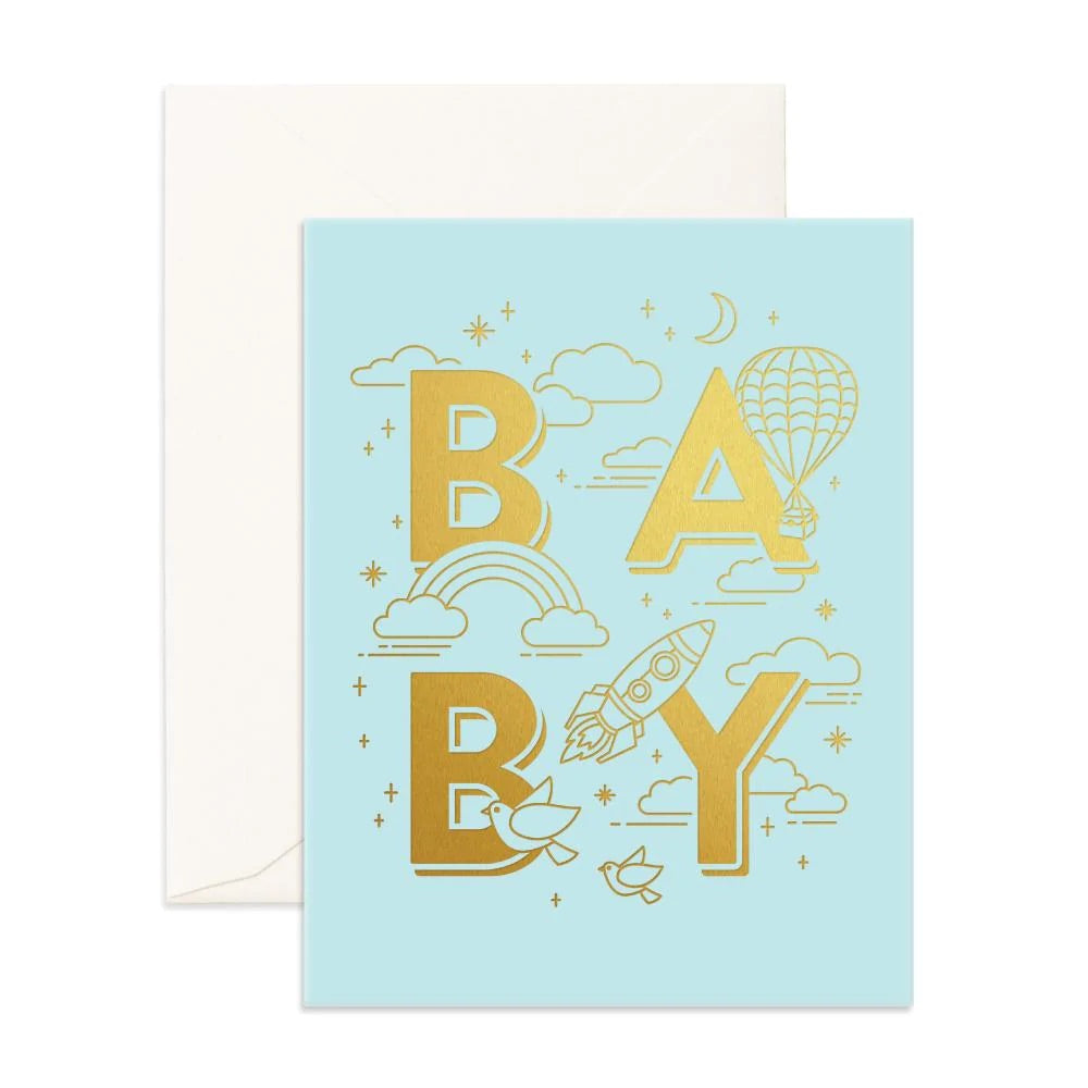 Baby Universe Aqua Greeting Card