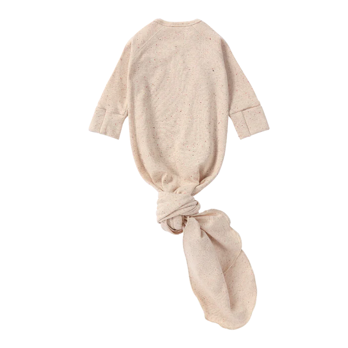 ORGANIC KIMONO GOWN. BEIGE SPECKLED