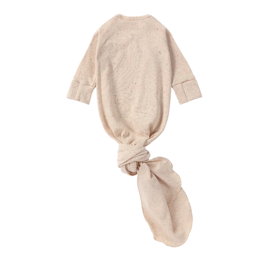 ORGANIC KIMONO GOWN. BEIGE SPECKLED