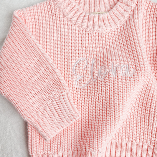 Classic Oversized Knit Sweater - Peony