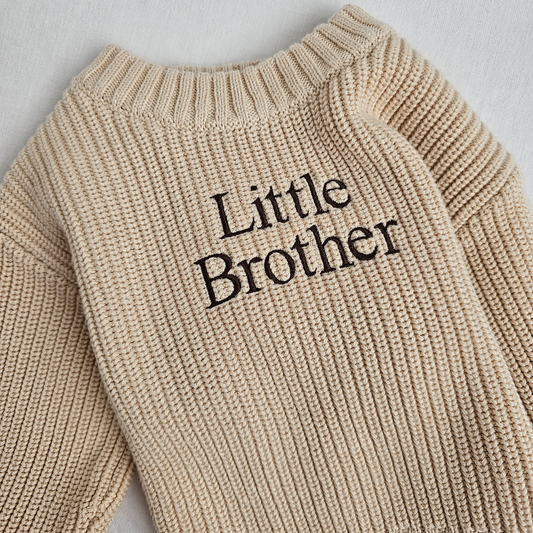 Classic Oversized Knit Sweater - Biscotti