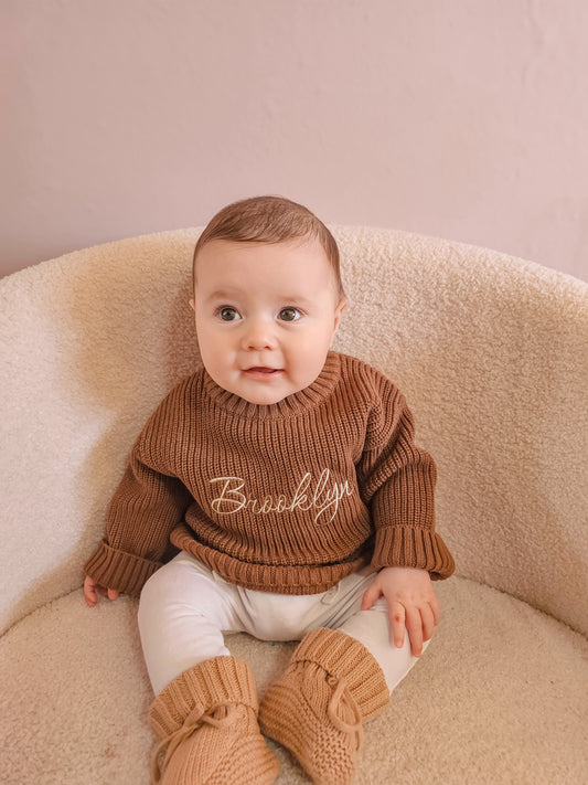 Classic Oversized Knit Sweater - Chocolate