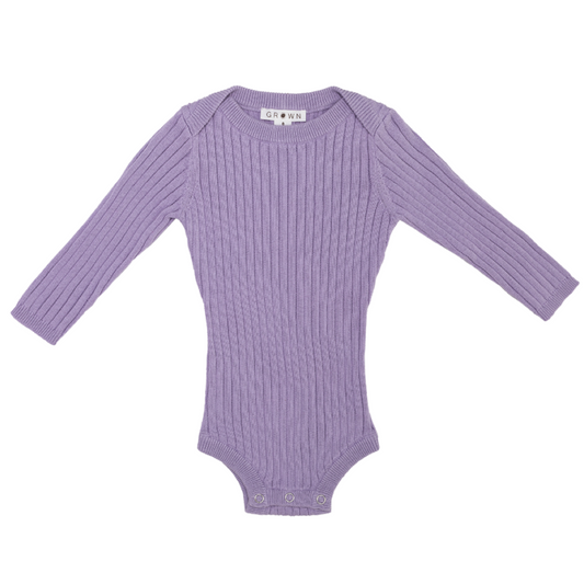 Organic Ribbed Essential Bodysuit~ Lilac