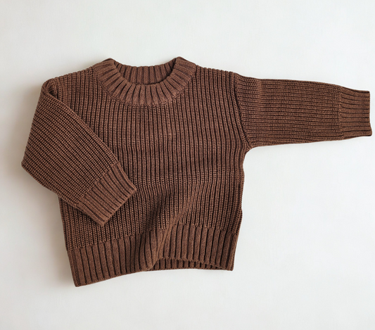 Classic Oversized Knit Sweater - Chocolate