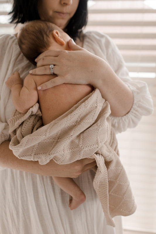 Diamond Knit Blanket - Sand