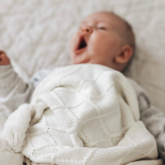 Diamond Knit Blanket - Milk